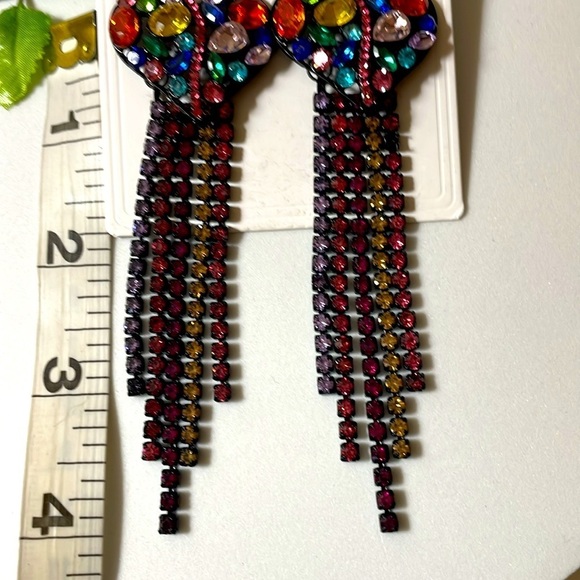 Zara Heart Crystal Dangle Earrings - Picture 8 of 12